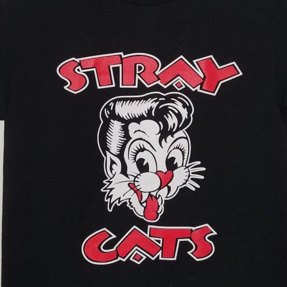 New "Stray Cats Cat Head" Unisex Silkscreen T-Shirt. Available From Small–3XL - Picture 2 of 2